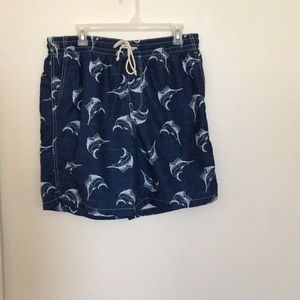 Old Navy brand  man swimsuit, large, sailfish pattern.